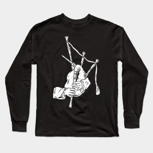 BAGPIPER GRUNGE WHITE Long Sleeve T-Shirt